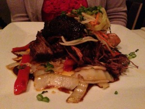 Mongolian Beef and Singapore Noodles at Eleven South