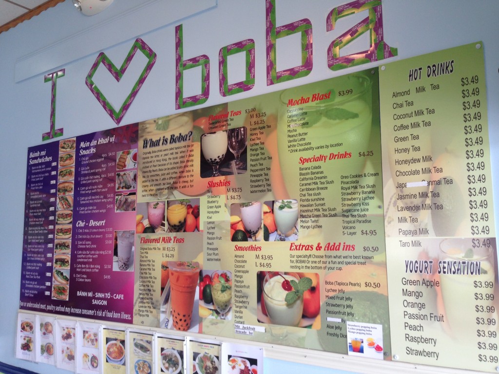 Q-Cup Boba Tea - Menu