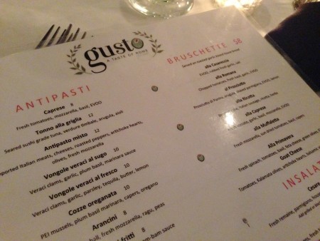Gusto - Menu