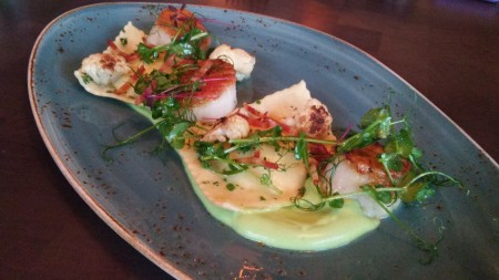 Vernon's - Scallops with Cauliflower Ravioli