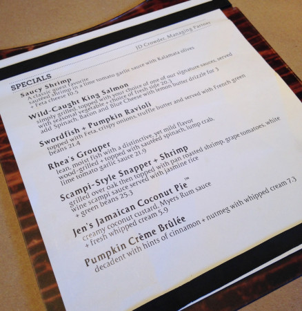 Bonefish Grill - Seasonal Menu