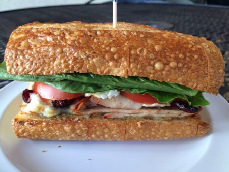 Turkey, goat cheese sandwich, Magnificat Cafe